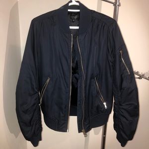 Topshop Navy Bomber Jacket
